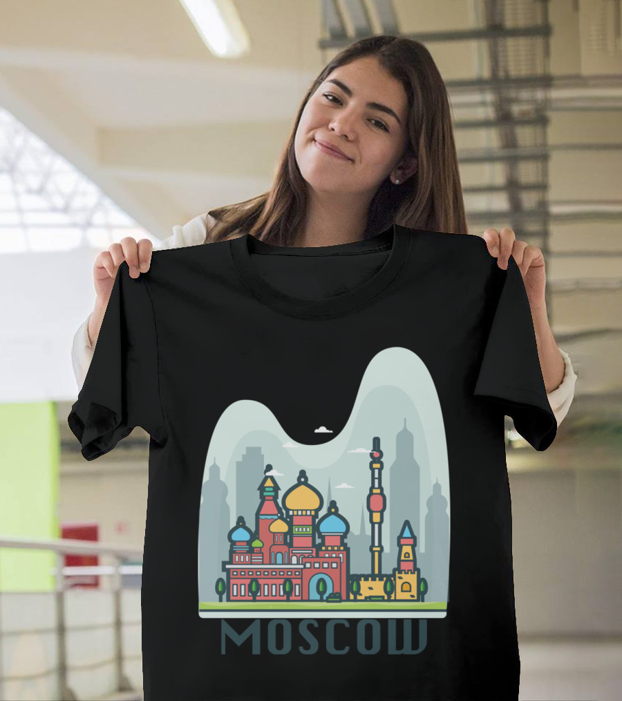 Moscow Skyline with Iconic Architecture T-Shirt
