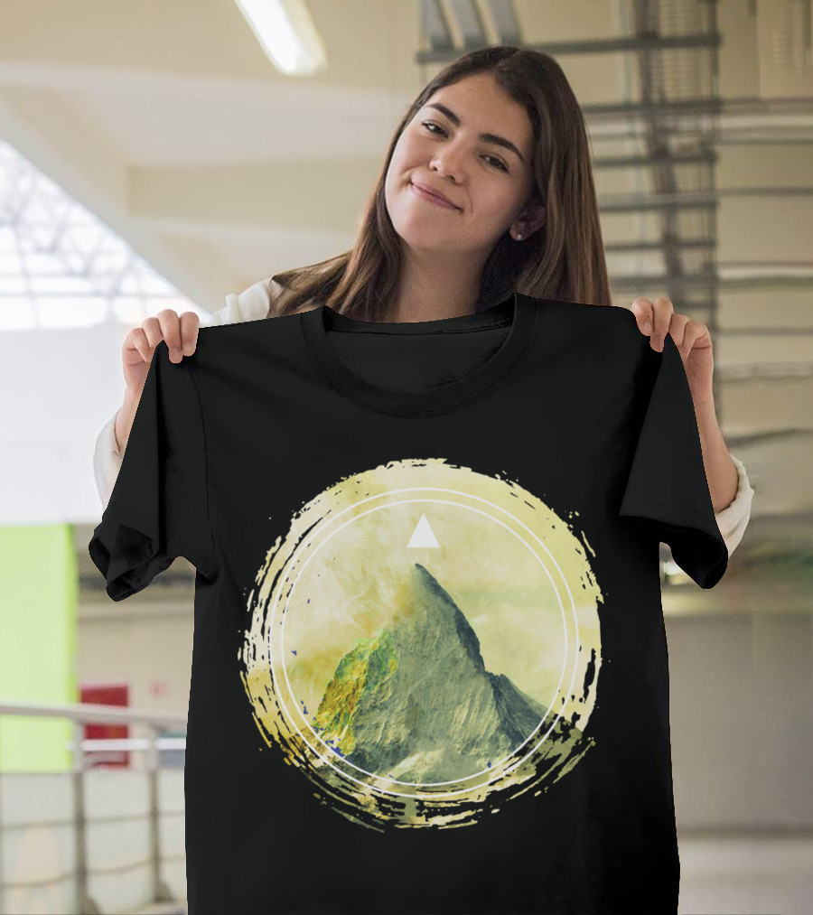 Top Of Happiness Mountain Triangle Abstract Circle T-Shirt