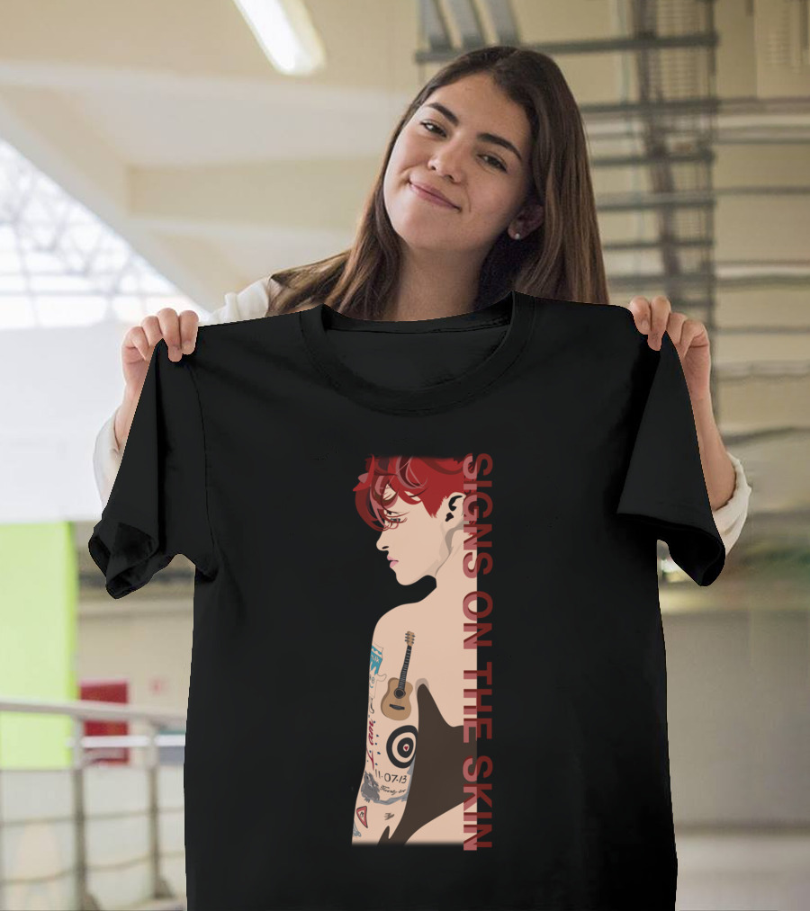 Signs On The Skin Tattooed Guitar and Symbols T-Shirt
