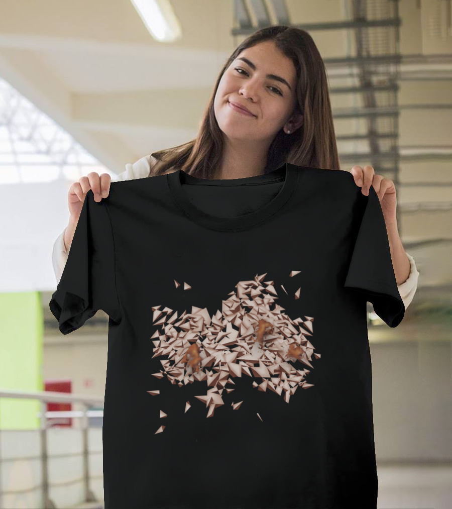 Topaz Fractured Geometric Abstract Composition T-Shirt