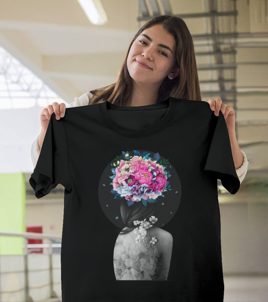 Infinity Of Bloom Floral Crown on Woman's Back T-Shirt