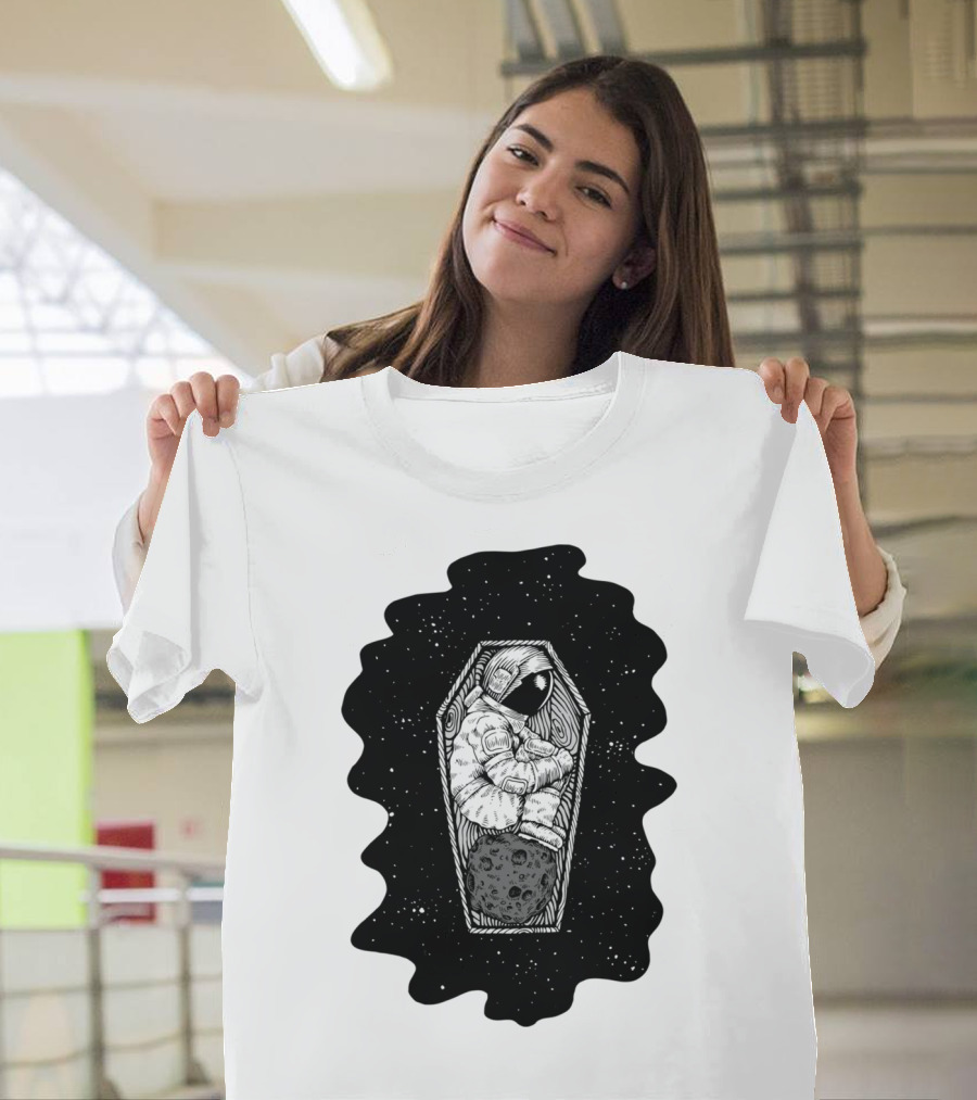 No More Space Astronaut in Coffin Floating Above Moon T-Shirt
