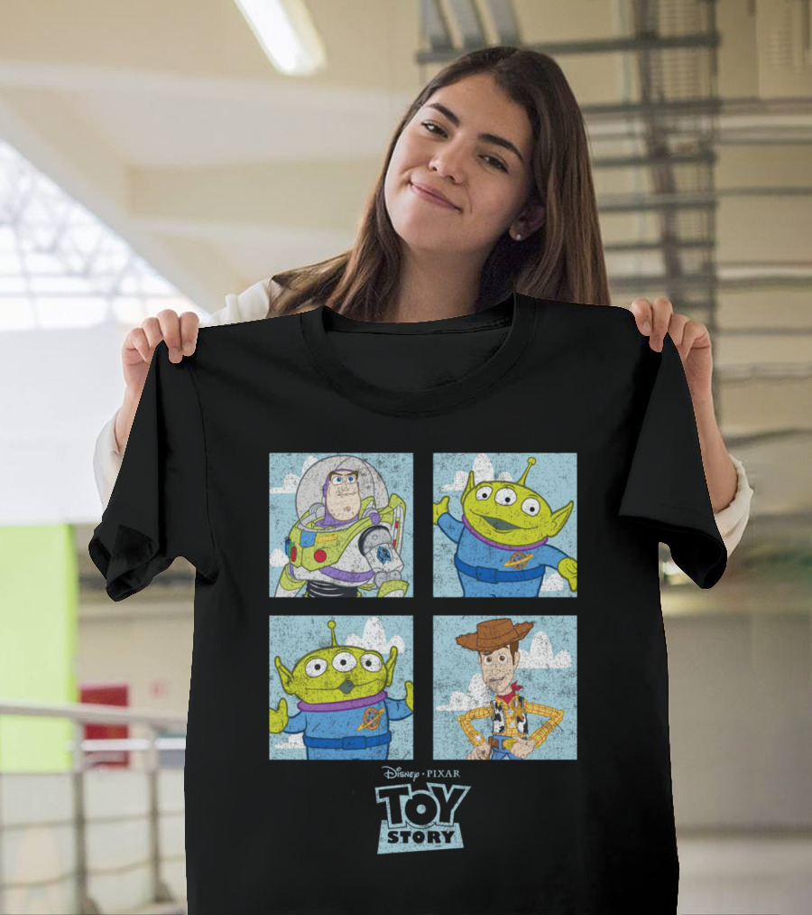 Disney Pixar Toy Story Buzz Woody Alien Boxes T-Shirt