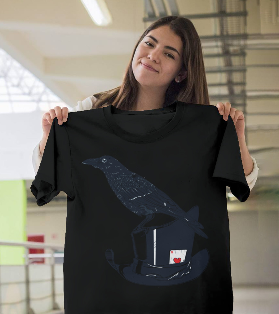 Lady In Waiting Ace of Hearts Raven and Top Hat T-Shirt