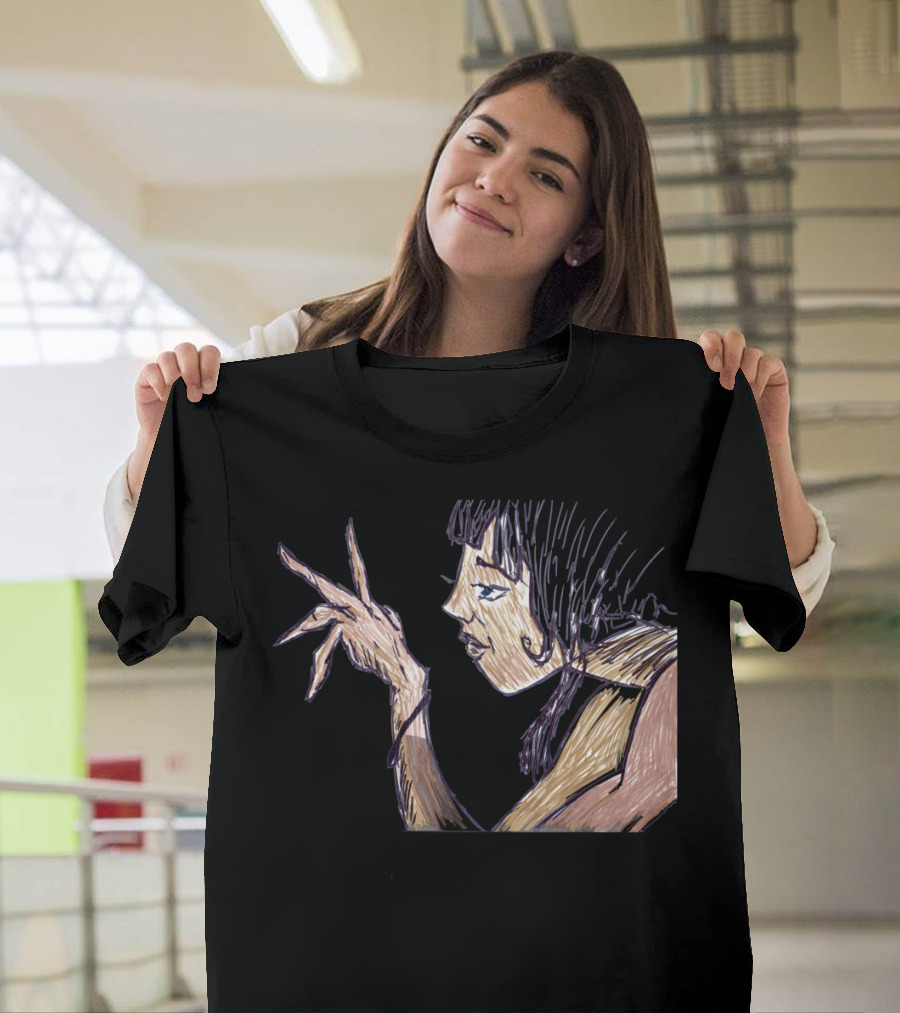 Lady Luck Artistic Profile Sketch T-Shirt