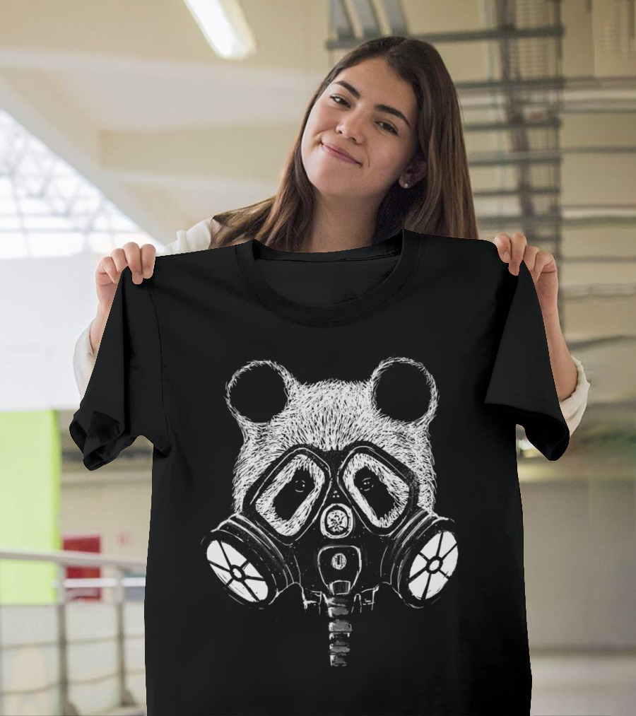 No Room For Air Panda Gas Mask T-Shirt