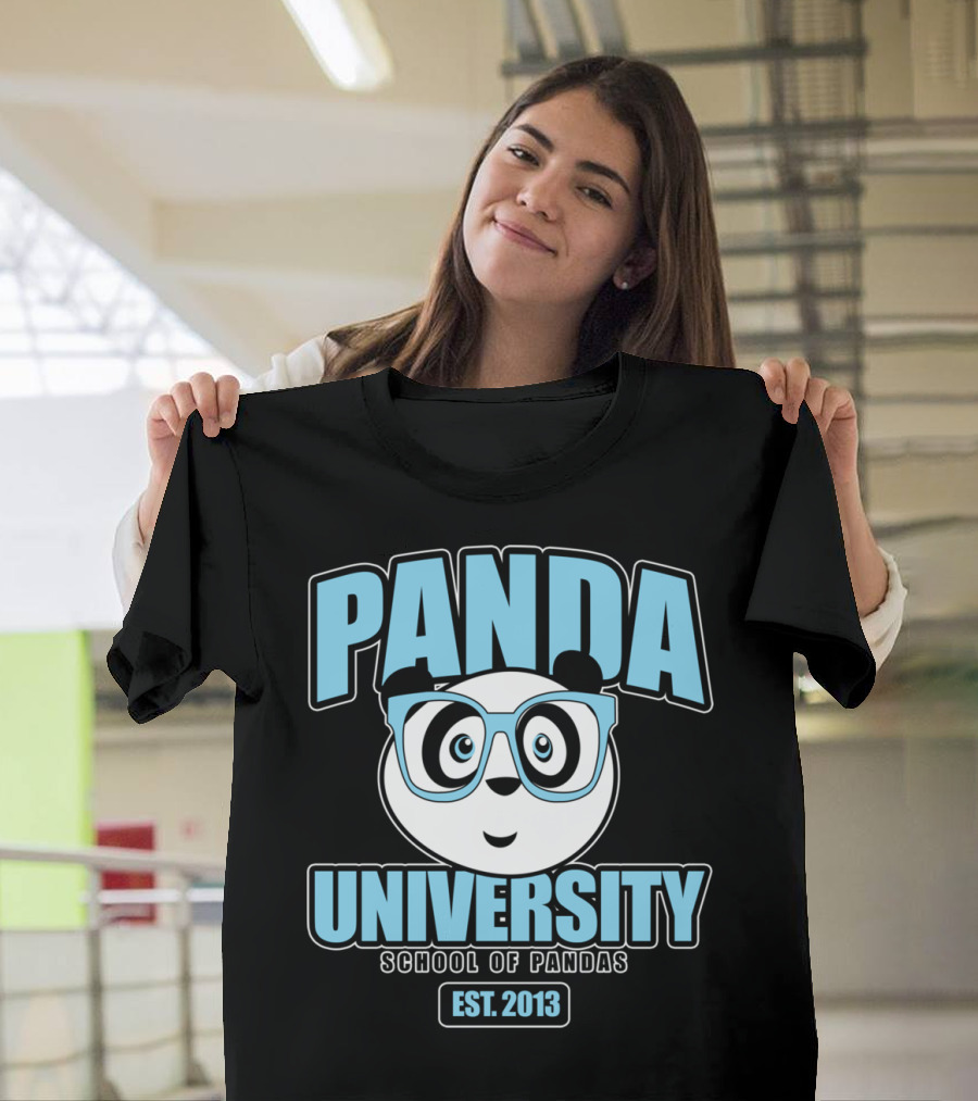 Panda University School of Pandas Est. 2013 Blue T-Shirt