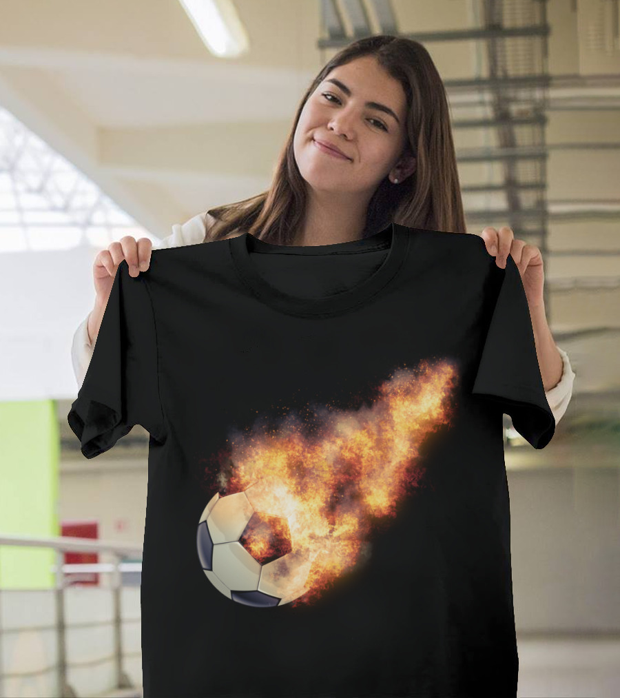 Flaming Soccerball Fireball Explosion T-Shirt
