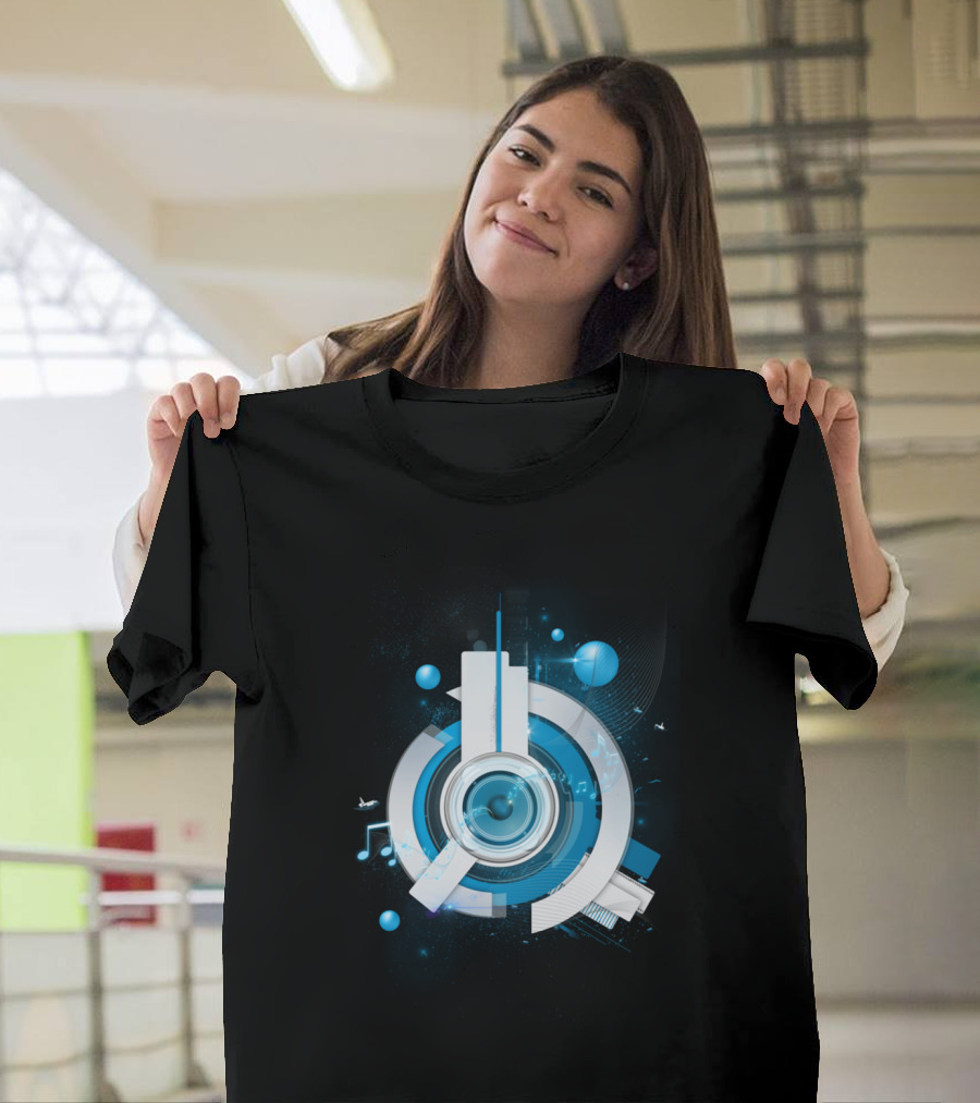 Music Beacon Futuristic Abstract Sound Wave T-Shirt