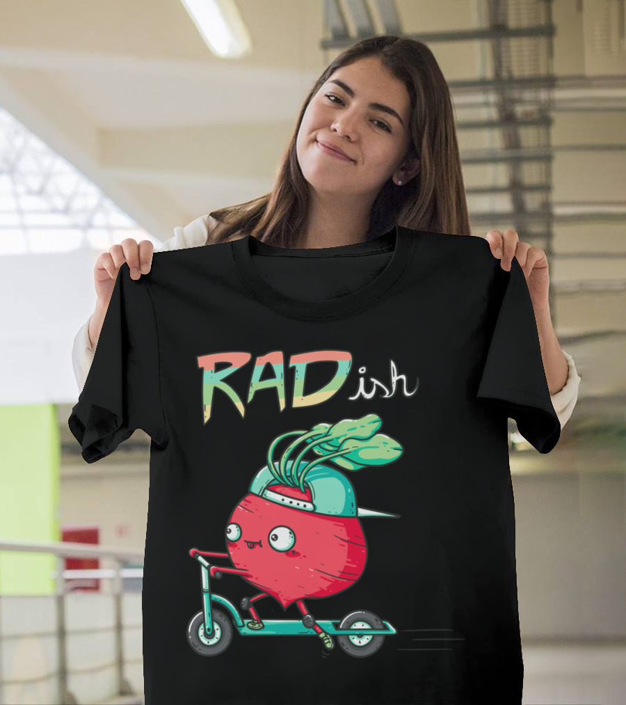 RADish Riding Cartoon Scooter T-Shirt