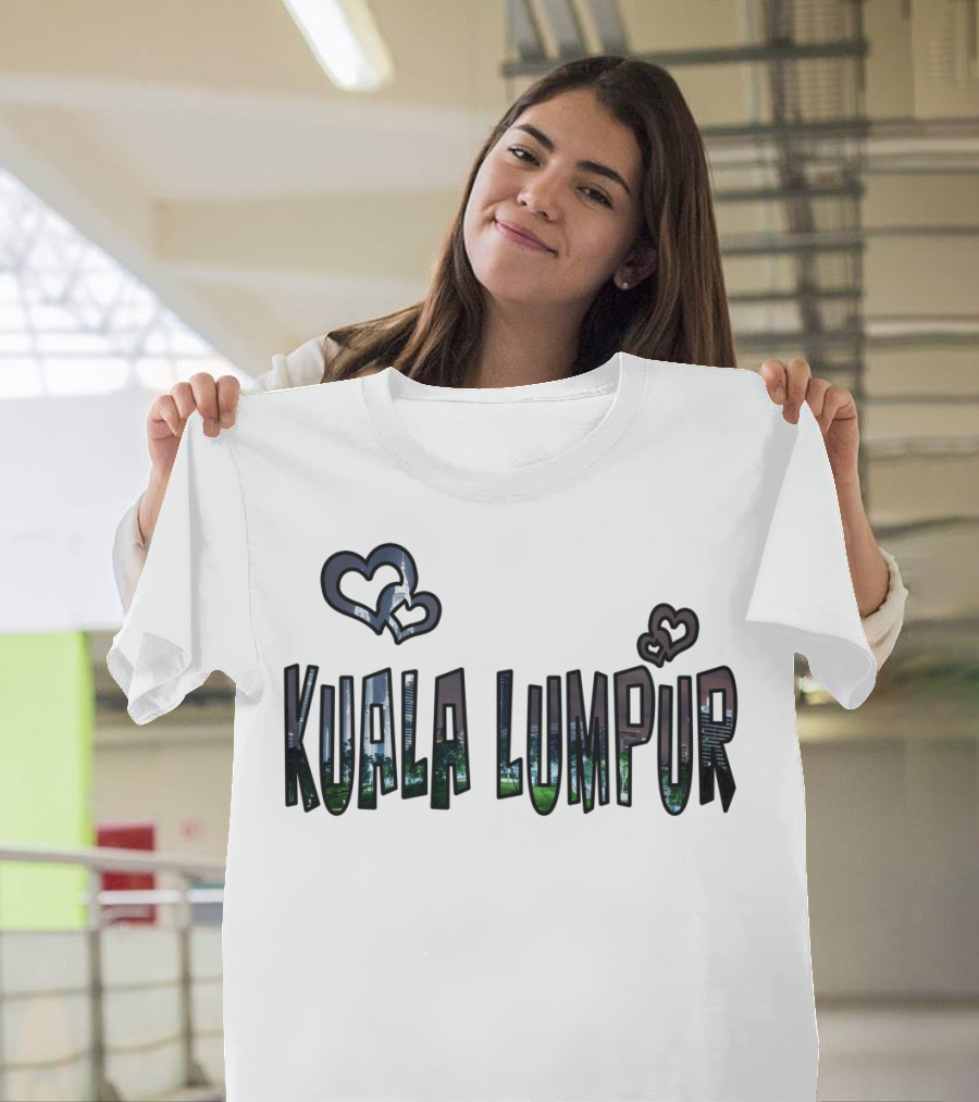 Kuala Lumpur Skyline with Heart Symbols T-Shirt
