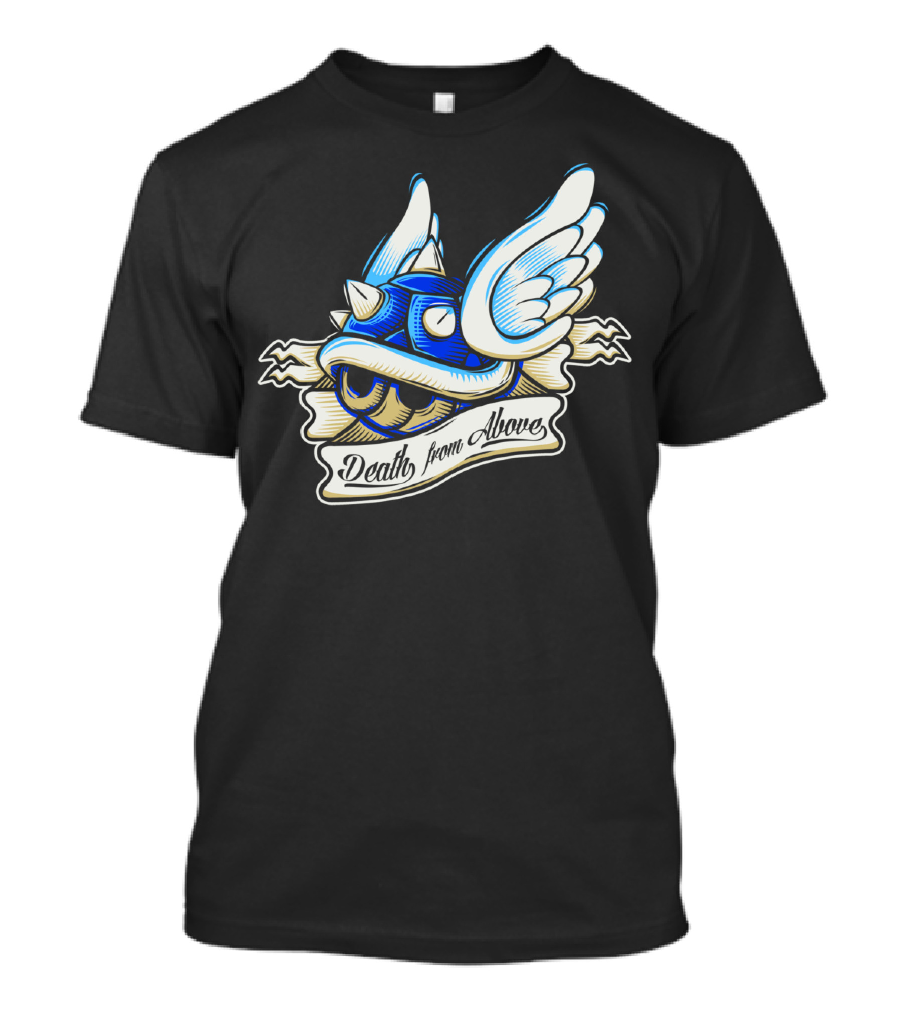Death From Above Blue Shell With Wings T-Shirt