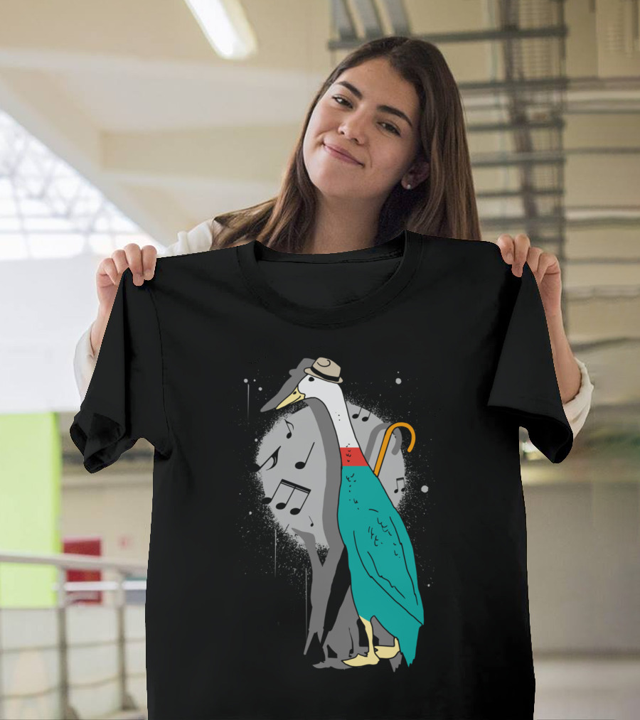 Music Jazz Duck Notes Fedora Umbrella T-Shirt