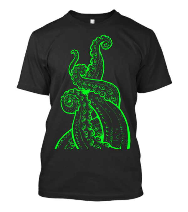 Deep Creature Octopus Tentacles Green Glow T-Shirt