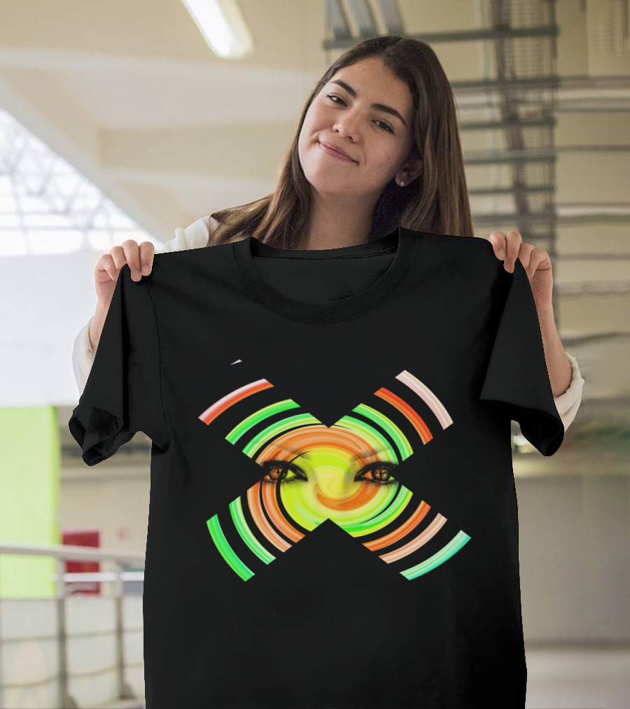 X SIGHT Vibrant Swirl Eyes Optical Illusion T-Shirt