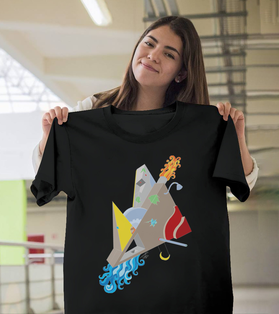 Flying Wedge Of Sea And Fire Surreal Elements T-Shirt