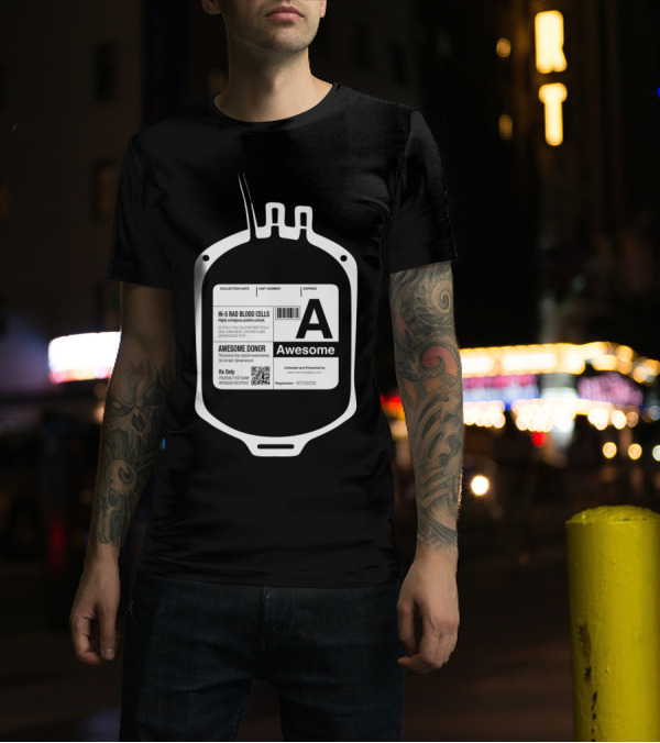 My Bloodtype Is A Awesome Donor Hi-5 Rad Blood Cells T-Shirt