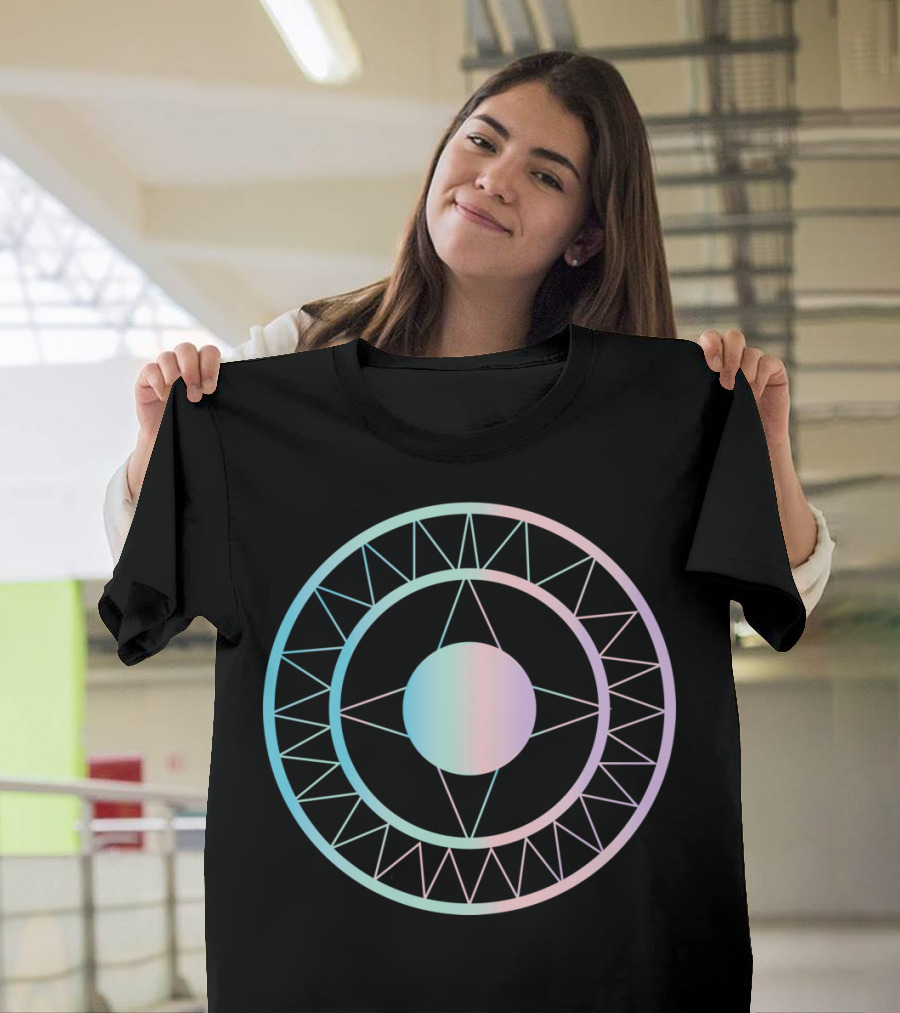 Pastel Web Geometric Circle T-Shirt