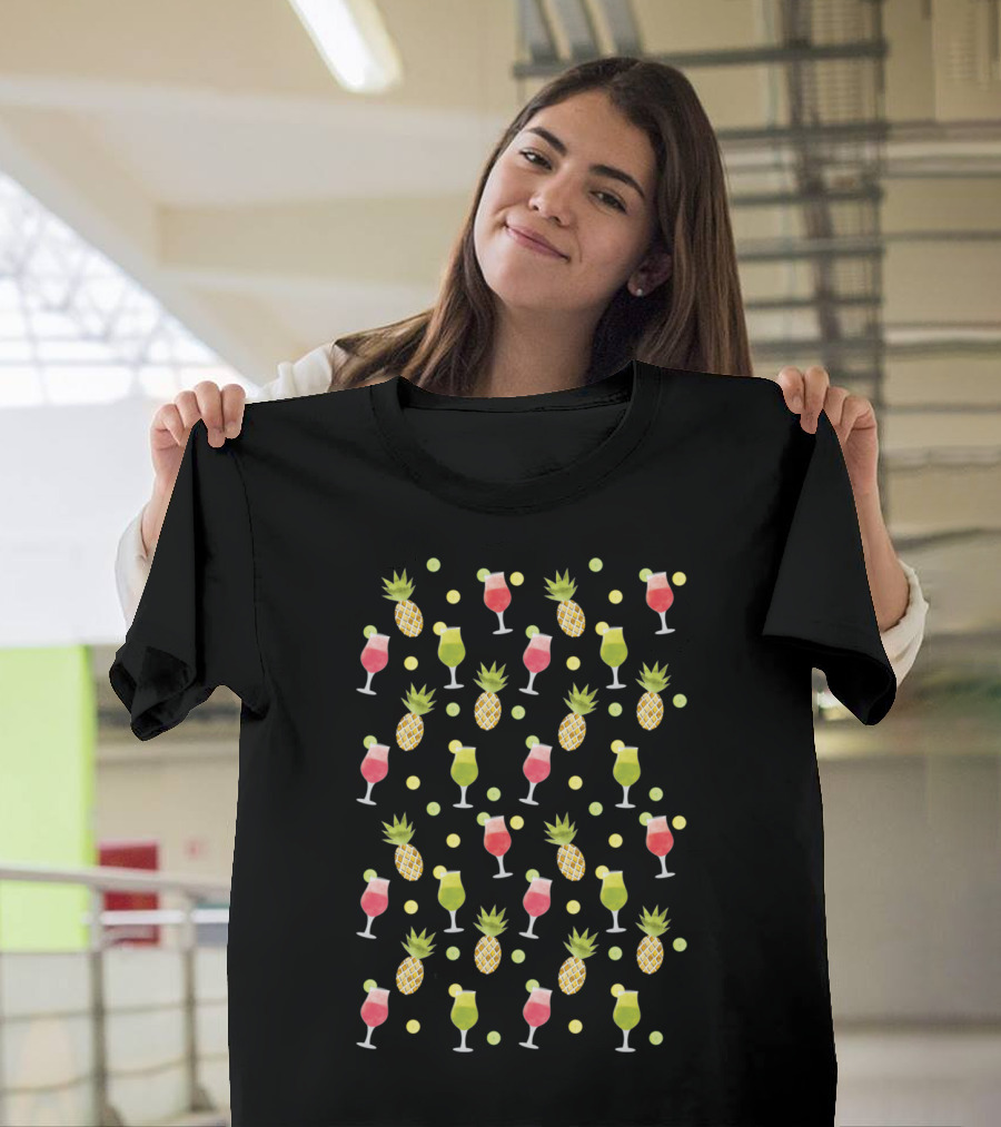 Tropical Pineapple and Cocktail T-Shirt