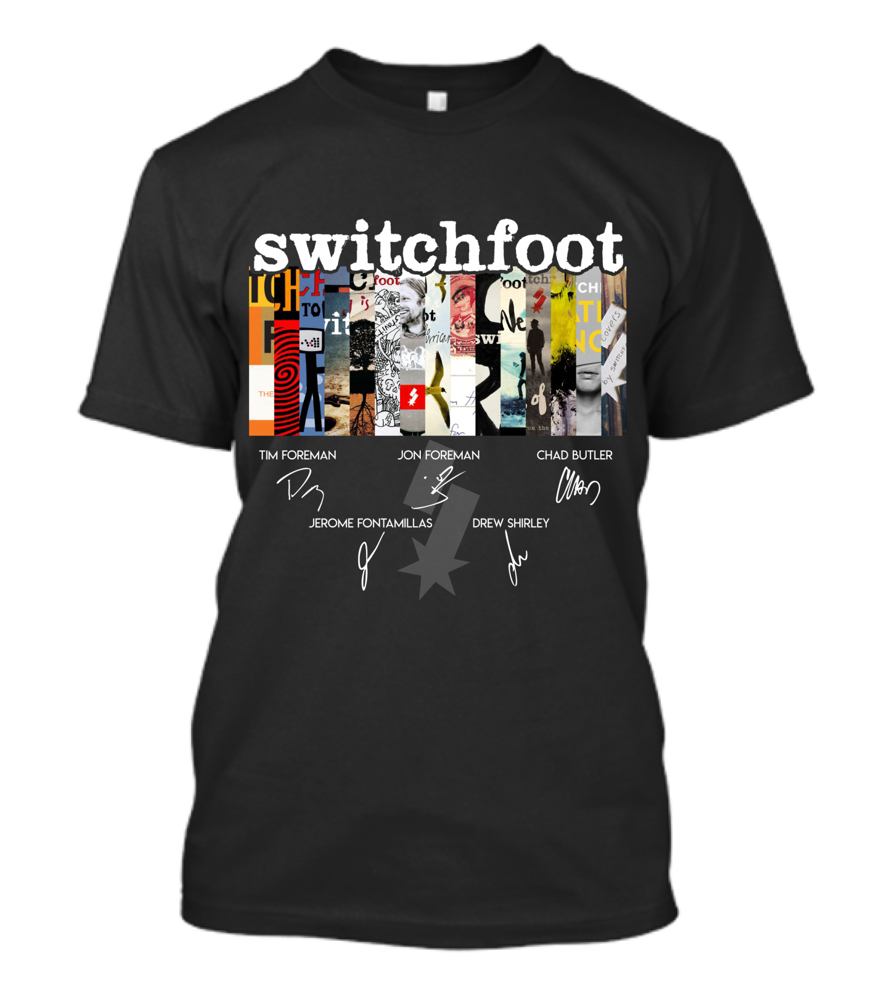 Switchfoot Album Collage With Band Member Signatures T-Shirt
