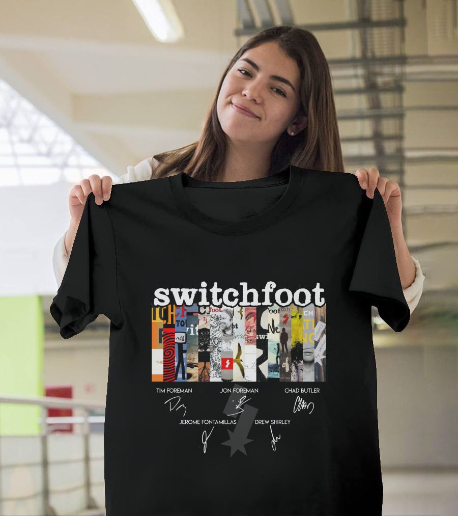 Switchfoot Album Collage With Band Member Signatures T-Shirt