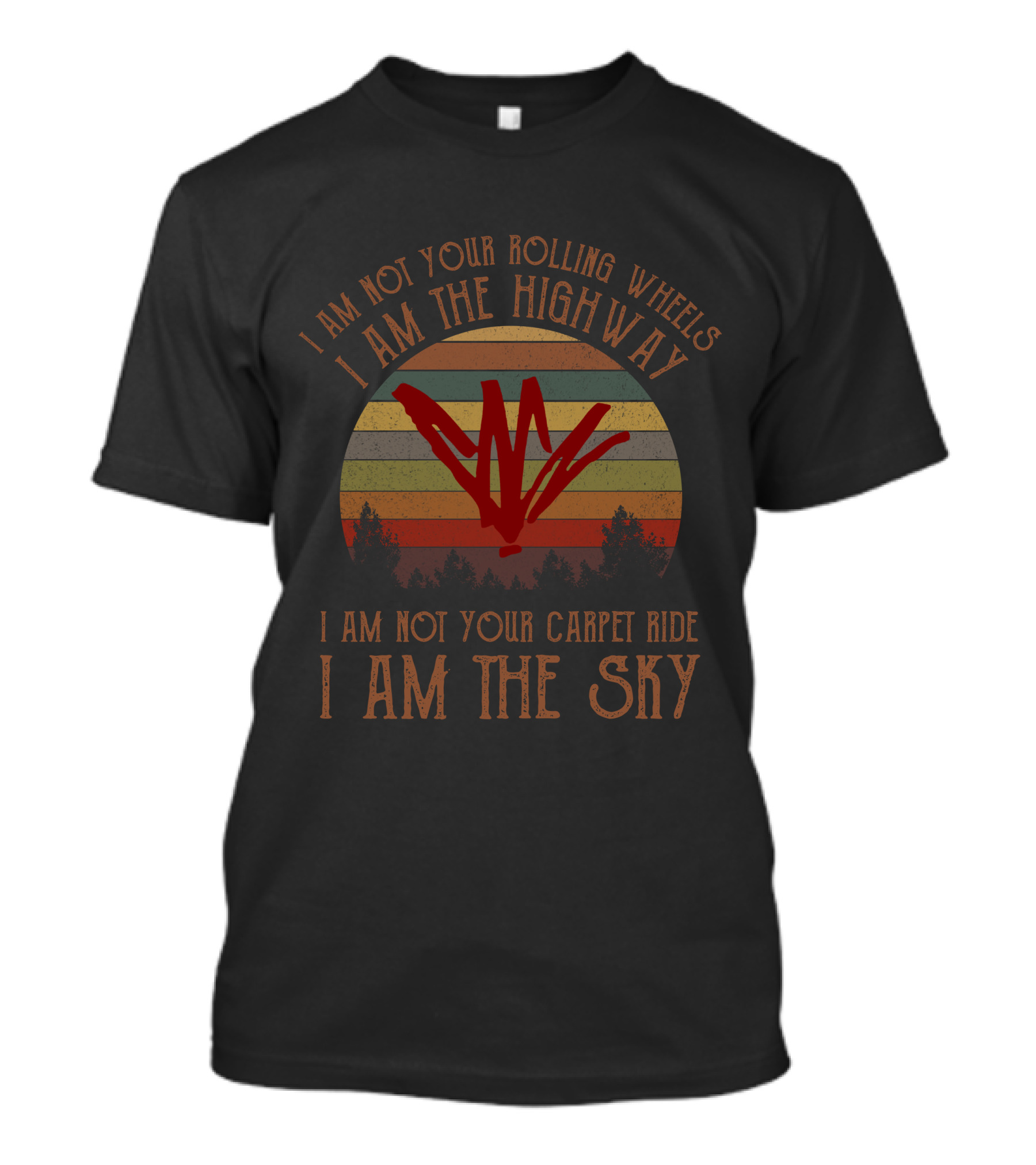 I Am The Highway I Am The Sky Retro Style Trees T-Shirt