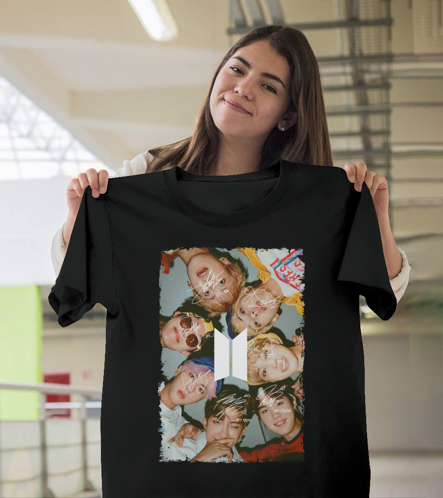 Bts Photo Collage With Autographs T-Shirt