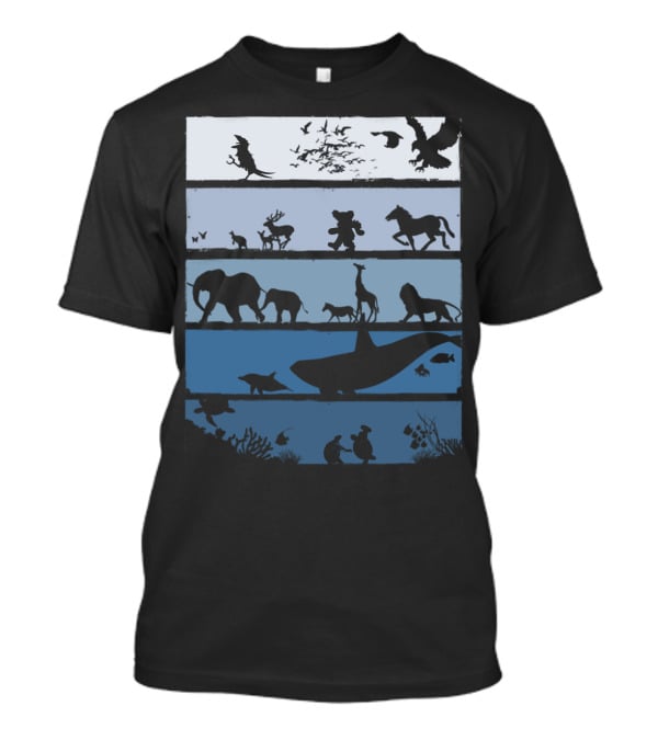 Animal Silhouettes Across Habitats Story T-Shirt