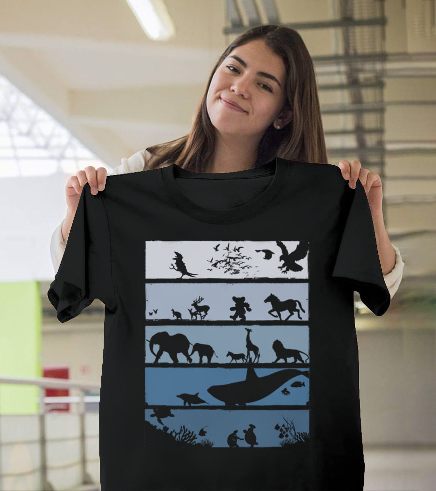 Animal Silhouettes Across Habitats Story T-Shirt
