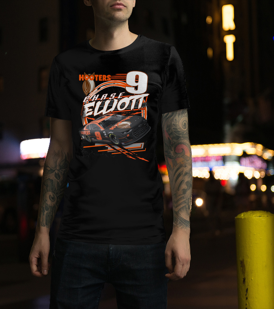 Chase Elliott Hooters 9 Nascar Racing Car T-Shirt