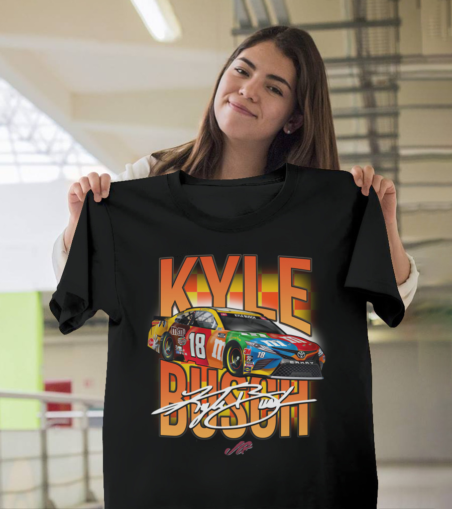 KYLE BUSCH NASCAR Joe Gibbs Racing 18 M&M's Car T-Shirt
