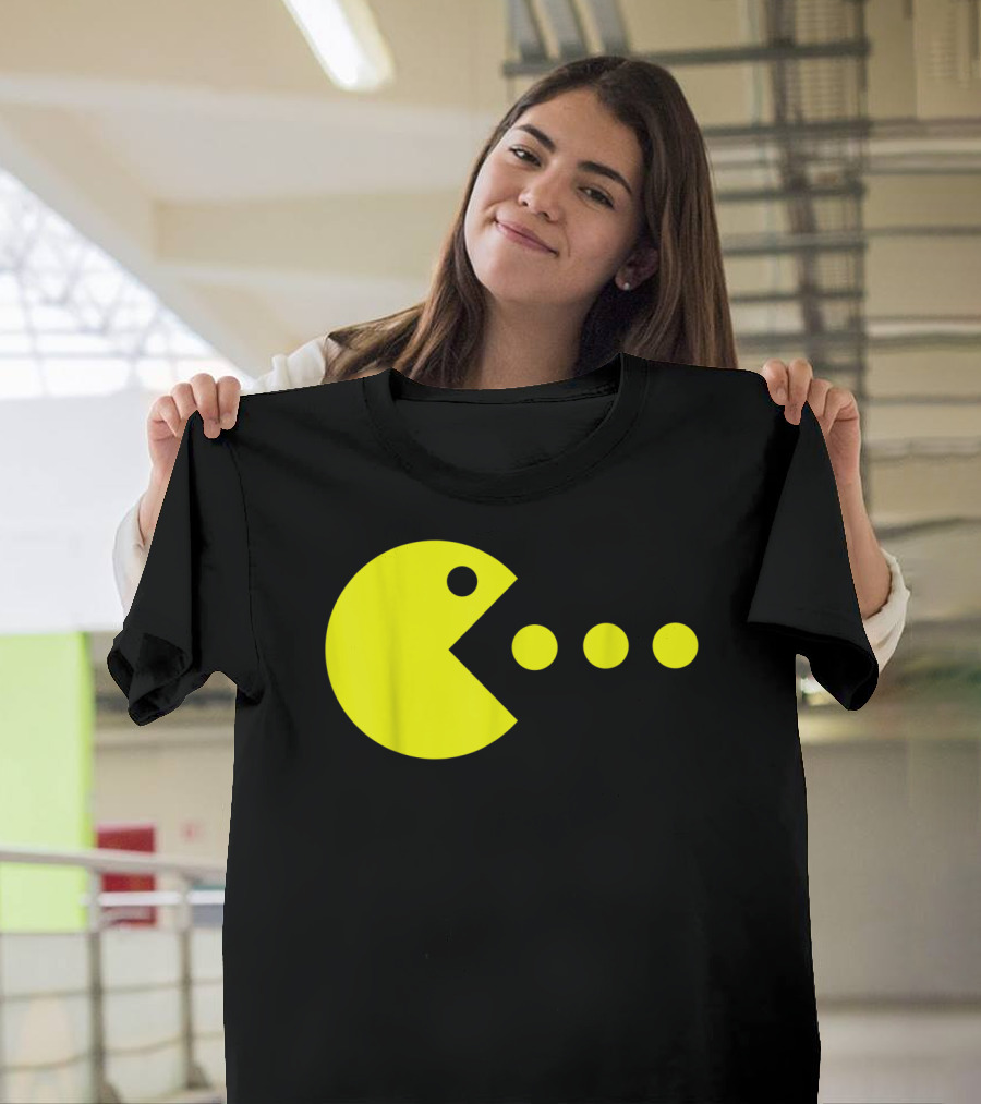Funny Halloween Gaming Gamer Video Game Retro Icon Classic Yellow Character T-Shirt
