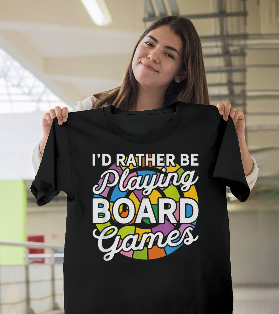 I'd Rather Be Playing Board Games Colorful Puzzle T-Shirt