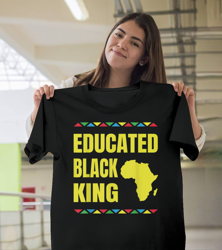 Educated Black King African Pride Map Symbol Colors T-Shirt