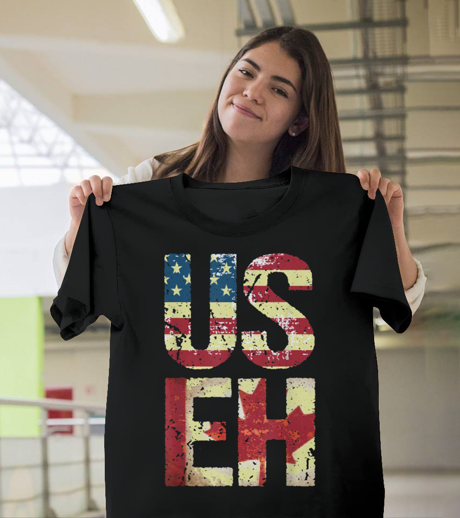 US Eh America Canada Flag Funny American T-Shirt
