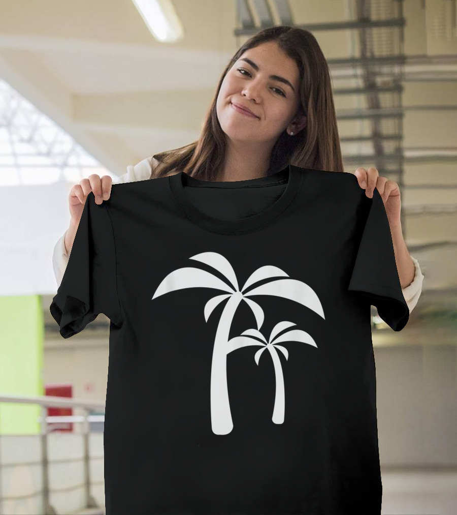 White Palm Tree Duo T-Shirt