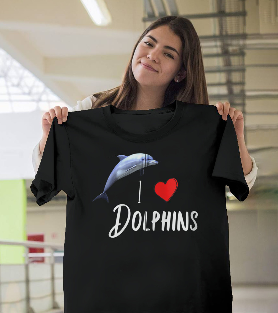 I Love Dolphins Heart Dolphin T-Shirt