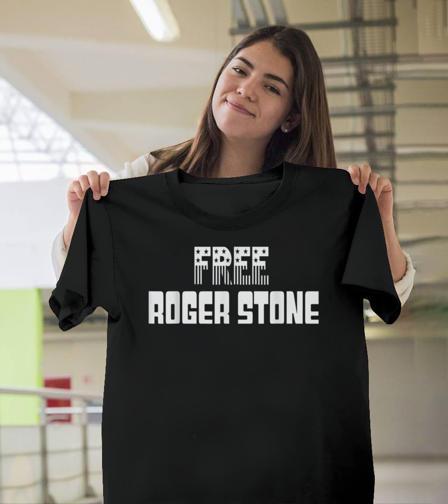 FREE ROGER STONE Stars and Stripes Lettering T-Shirt