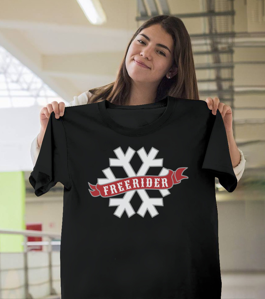 FREERIDER SNOWFLAKE RED BANNER T-Shirt