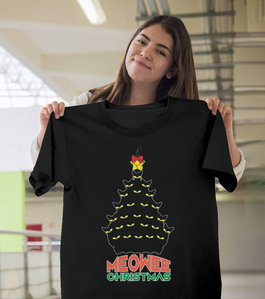 MEOWEE CHRISTMAS HOLIDAY SEASON CAT EYES TREE STAR T-Shirt