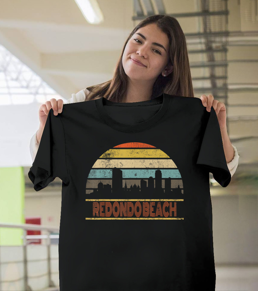 Redondo Beach City Vintage Style Sunset T-Shirt