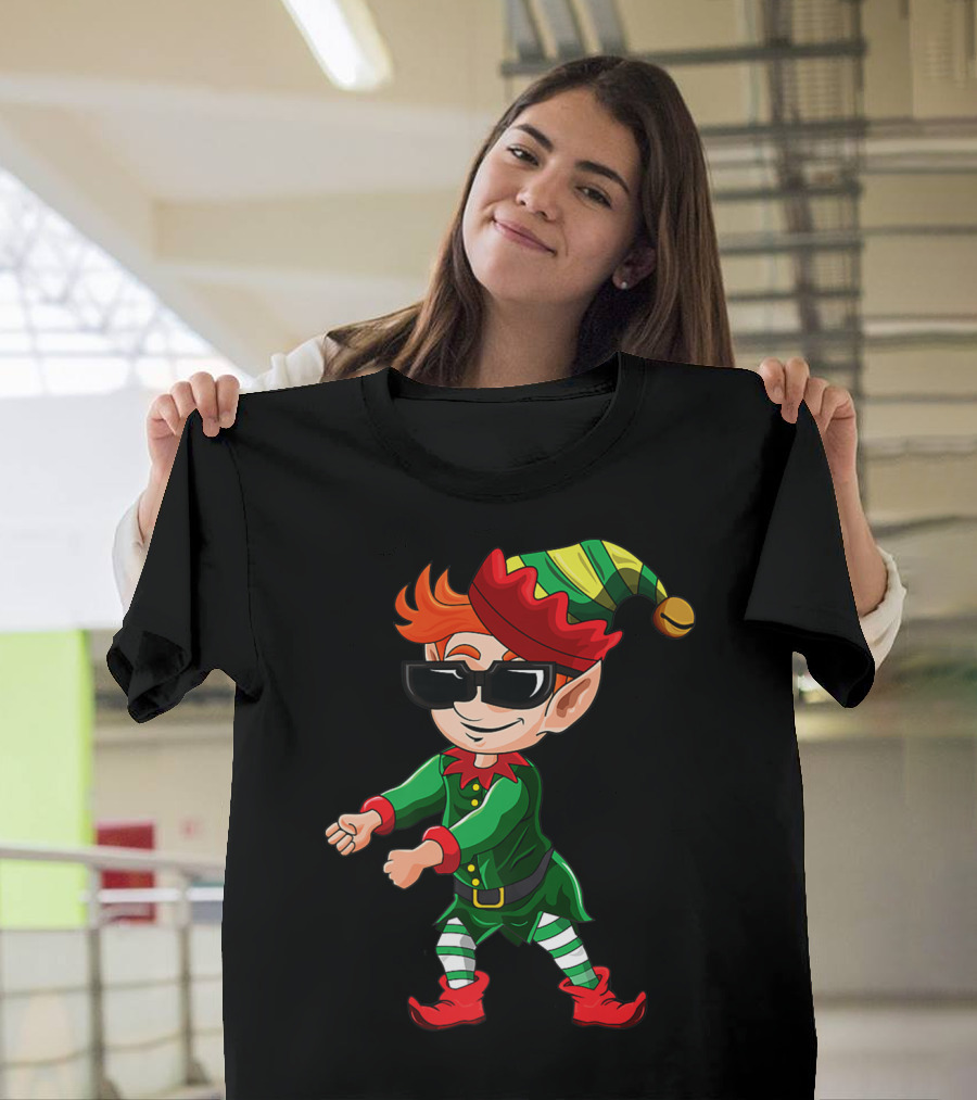Christmas Elf Crew Floss Like A Boss Sunglasses Fun T-Shirt