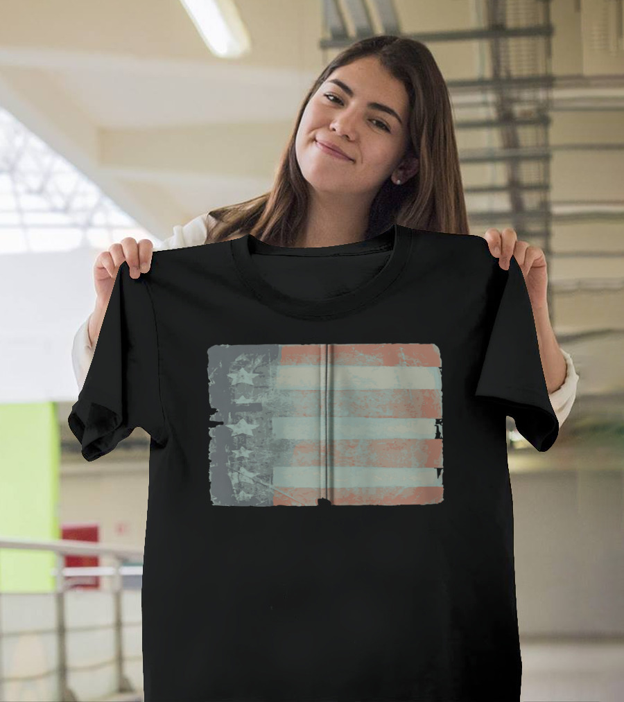 Vintage Distress US Flag Graphic 365 United T-Shirt