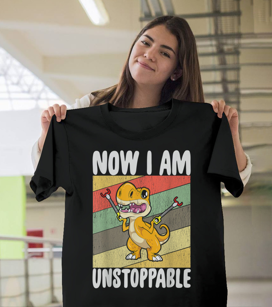 Now I Am Unstoppable Trex Kawaii Dinosaur T-Shirt