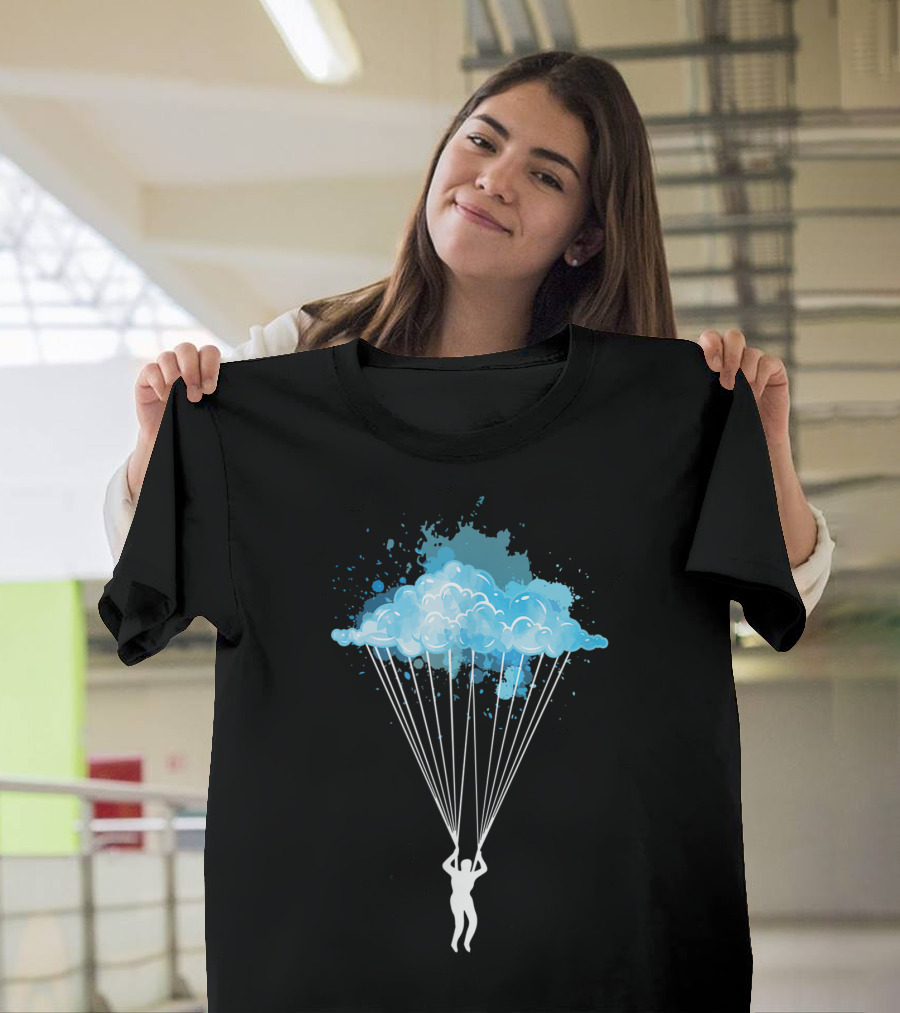 Skydiver's Awesome Parachuting with Cloud Parachute T-Shirt