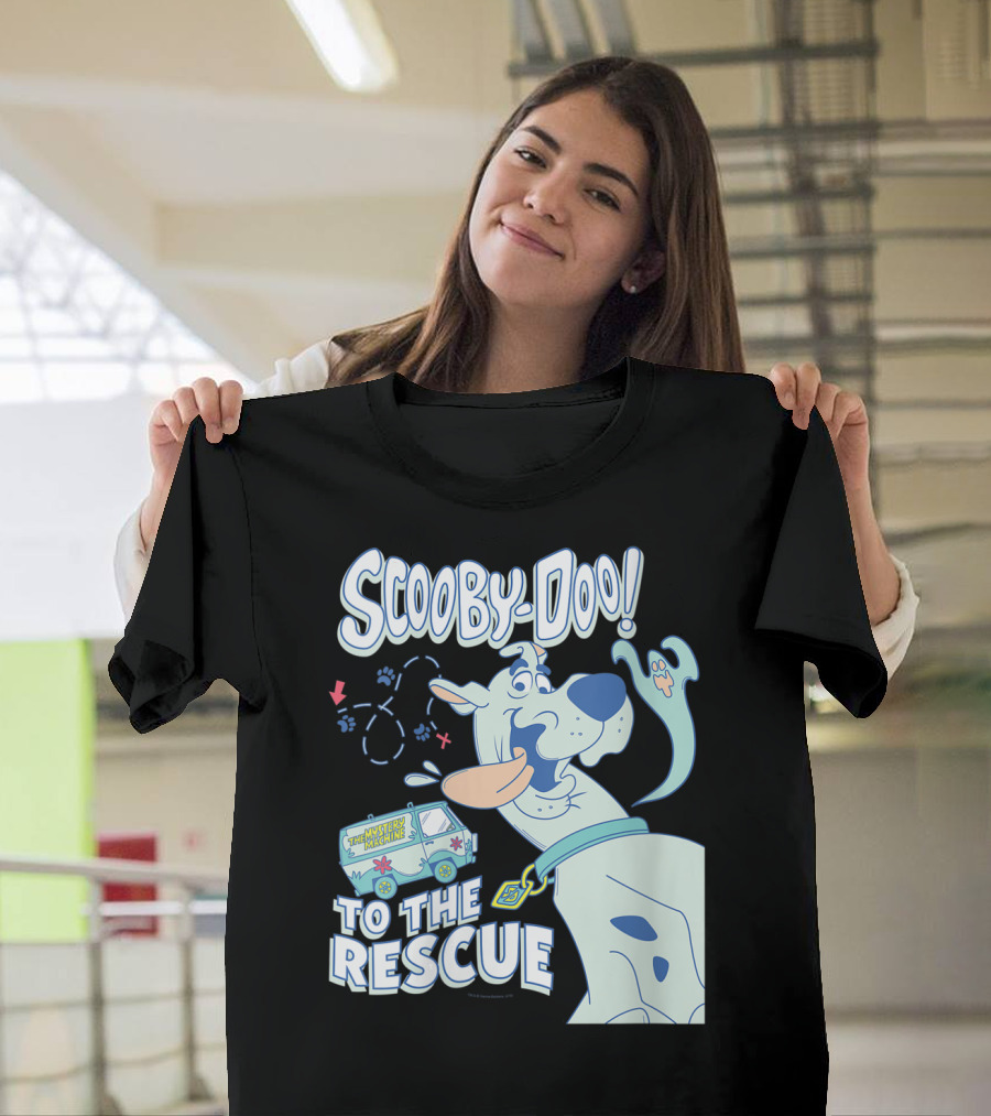 Scooby-Doo To The Rescue with Mystery Machine and Ghost Icon T-Shirt