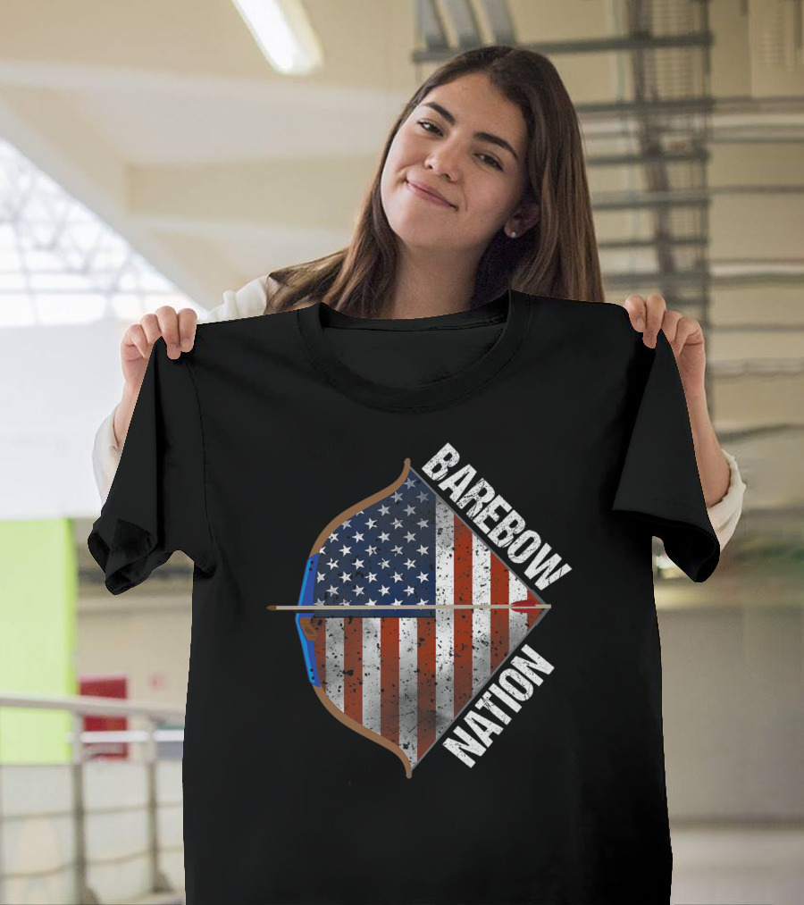 BAREBOW NATION RECURVE ARCHERY AMERICAN FLAG BOW T-Shirt