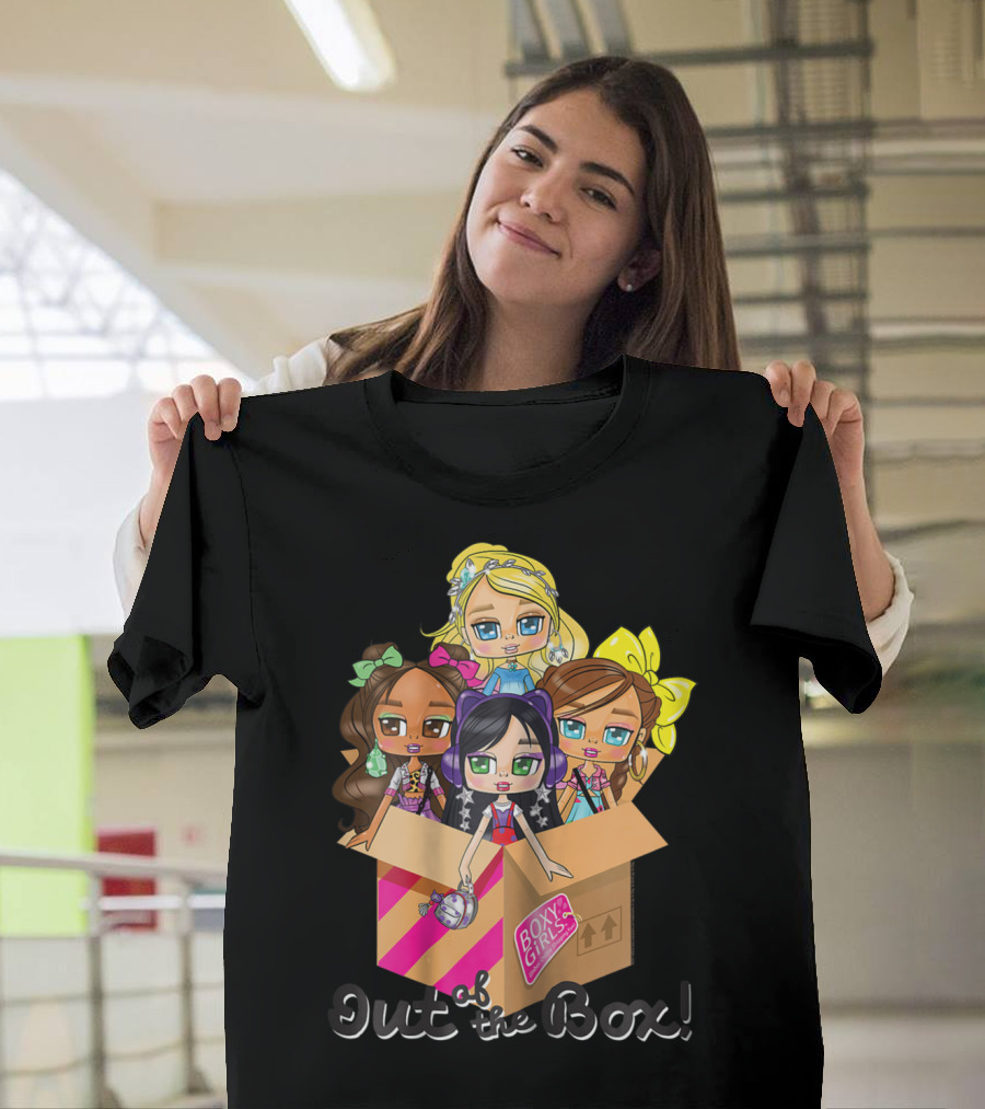 Boxy Girls Out Of The Box With Characters Emerging From Cardboard Packaging T-Shirt