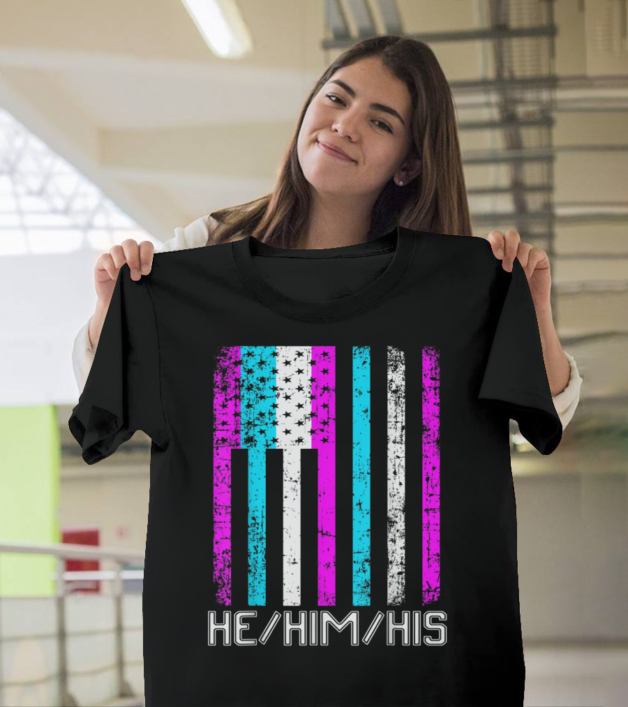 He Him His Transgender Pride Flag Colors T-Shirt