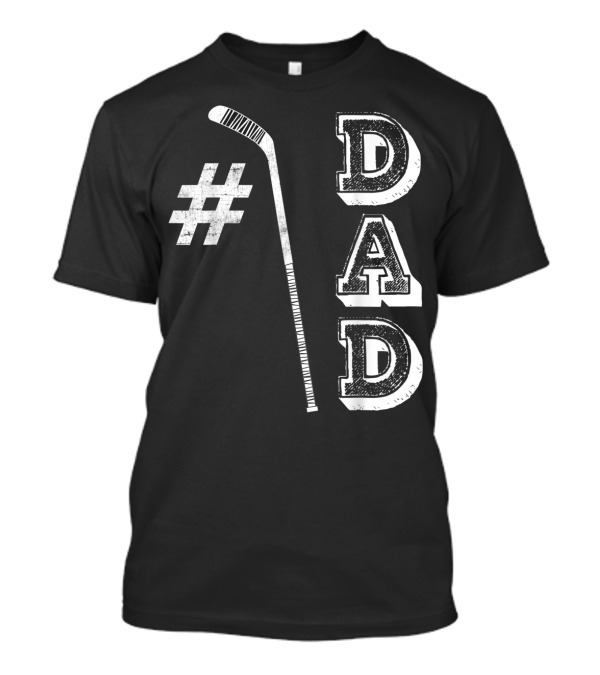 1 Dad Papa Number One Ice Hockey Dad T-Shirt